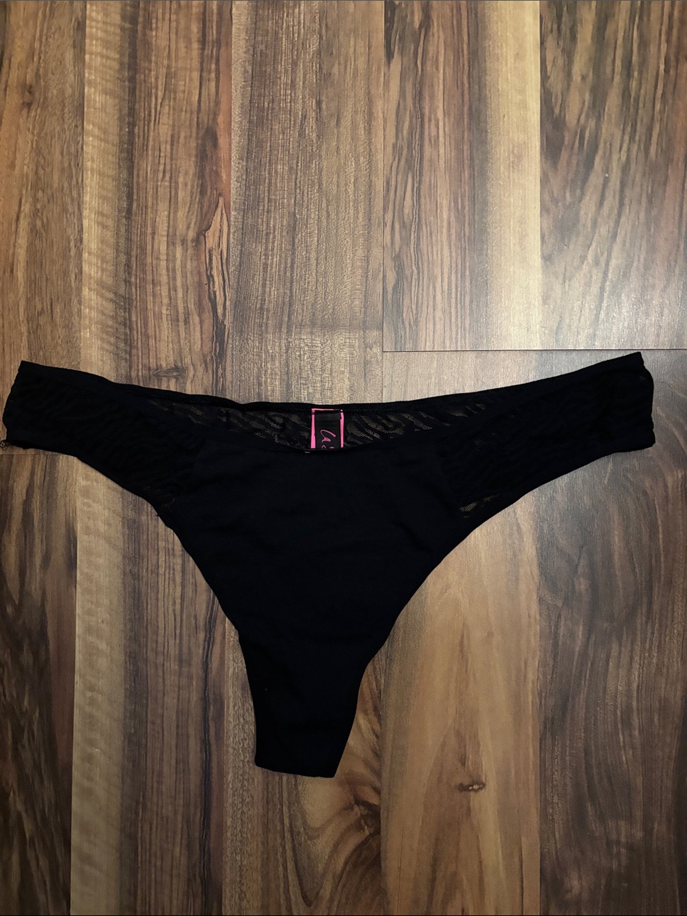 La SENZA Black Lace-Trim Bikini Bottoms